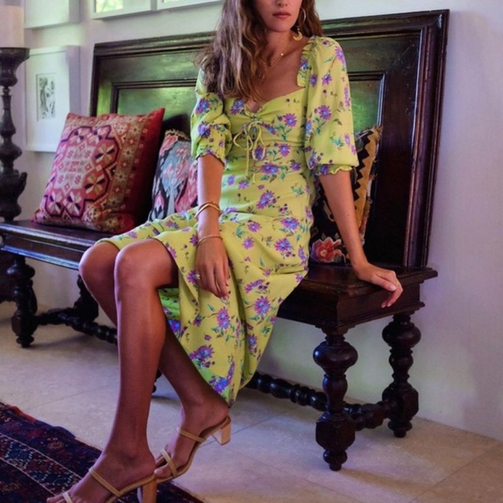 Faithfull The Brand Floral Midi Dress Size XS